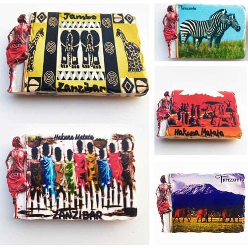 African Tanzania Fridge Magnet City Landscape Tourist Souvenirs Magnet Refrigerator Stickers Collection Gifts Home Decorations