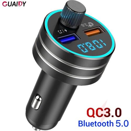 Bleutooth V5.0 Car Charger QC3.0 Mobile Phone Adapter Smart Fast Charging Handsfree For iPhone Xiaomi Universal LED Display