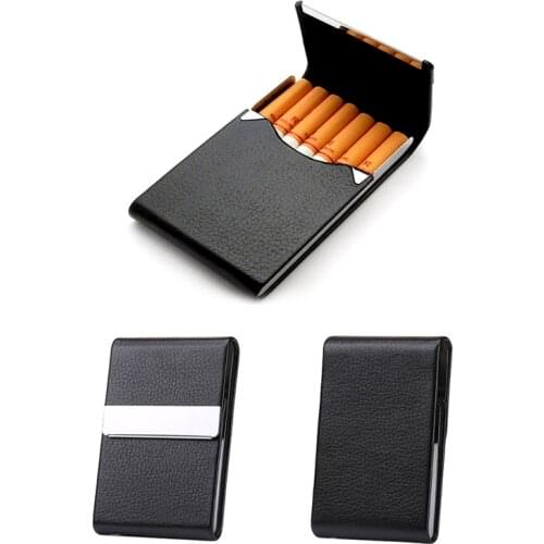 7 Cigarette ) Fashion Portable PU Leather Cigarette Case Ultra-thin Alloy Cigarette Case Women Cigarette Boxes Smoking Boxes