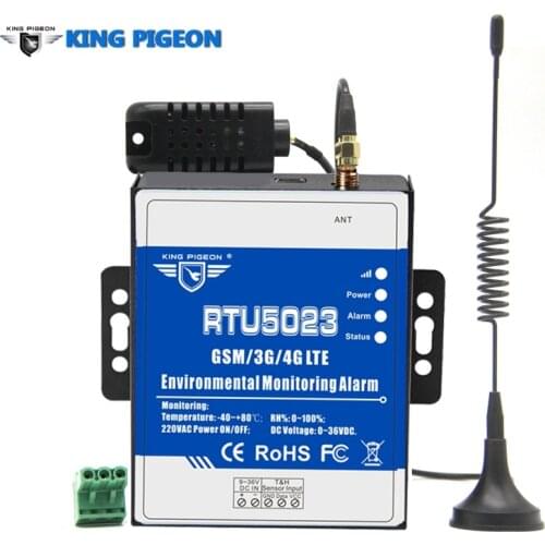 King pigeon RTU5023 GSM 3G 4G RTU Temperature Humidity Alarm AC/DC Power Lost Alert Remote Monitor Support Timer Report APP