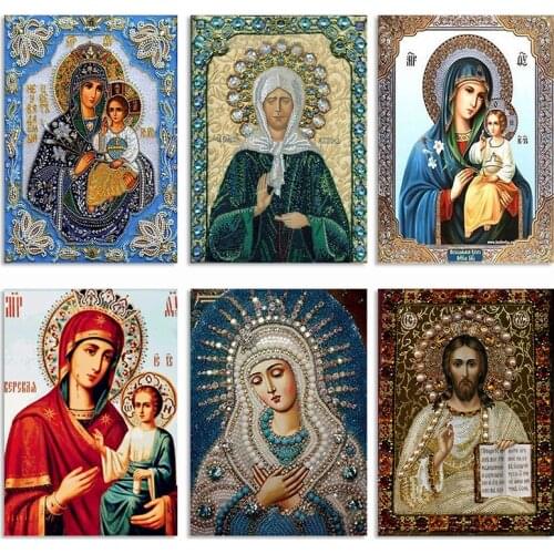 5D Diy Diamond Embroidery Icons Full Square Diamond Embroidery Religions Sale Diamond Mosaic Full Display Icons Home Decor Jq496