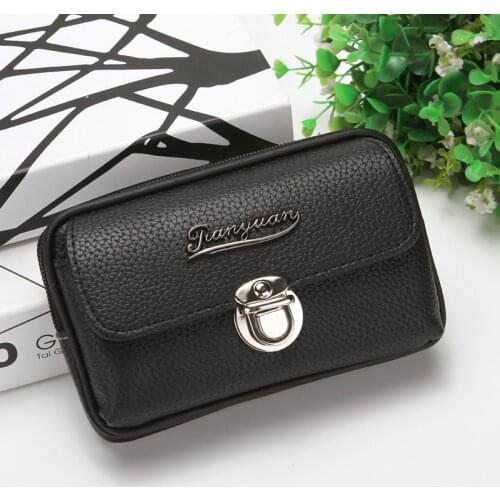 Coin Purse Mens Wallets PU Leather Hasp Purses Pocket Fanny Pack Waist Bag Man Black Brown Wallet Cards Holder Moneybag Notecase