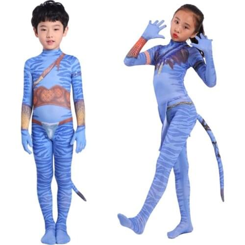 Avatar Cosplay Costumes Jake Sully Neytiri Halloween Costumes for Kids Movie TV Boys Girls Costume Jumpsuits Christmas Costume