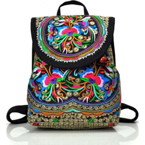 National wind embroidery small backpack new Yunnan embroidery bag embroidery shoulder womens embroidery bag