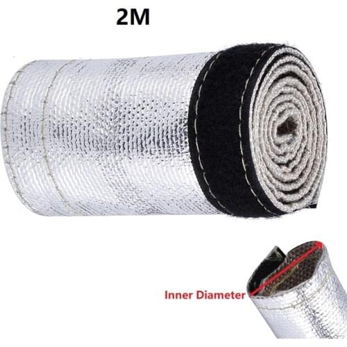 2M Inner Diameter 10/20/30/40MM Metallic Heat Shield Thermal Fire Sleeve Insulated Wire Hose Wrap Loom Tube Protect Cover