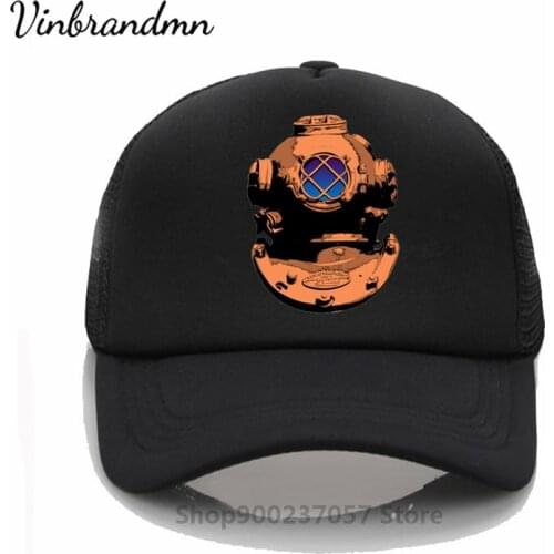 Fashion Funny net caps Steampunk Diving Helmet printing baseball cap Men women Summer Trend Cap New Fashion sun hats Beach Visor