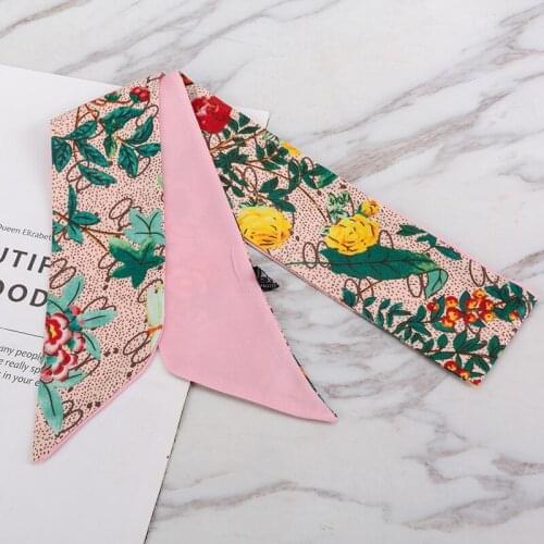 New Skinny Silk Scarf Women Fashion Luxury Brand Hair Band Head Scarf For Ladies Design Bag Band Wrist Girls Neck Scarf Shawl