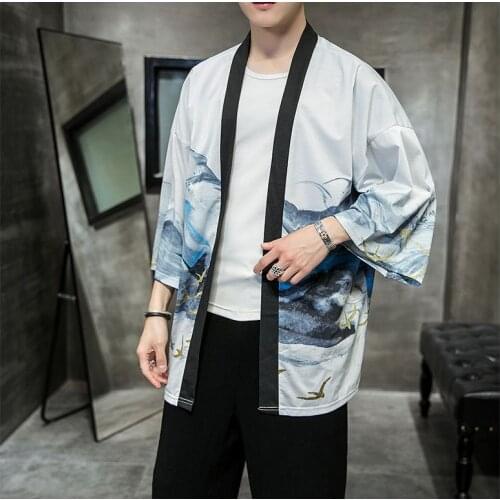 2019 Men Casual Jackets Streewear Summer Loose Jackets Men Chinese Style Fashions Male Open Stitch Jackets