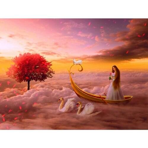 Kit Full Drill Diamond Painting Portrait Embroidery Wall Sticker 5D DIY Mosaic Cross Stitch Swan Gift Art Home Decoration GJ406