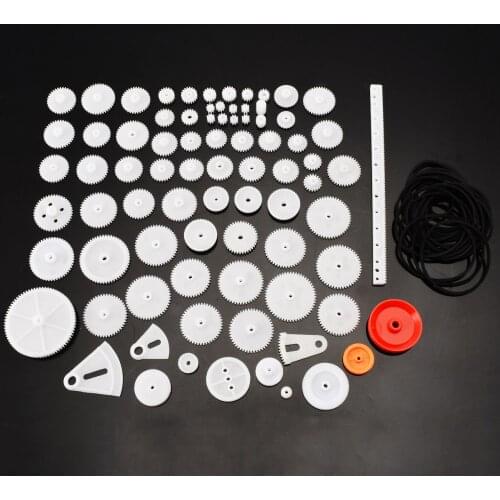 Mayitr 81pcs/set Plastic Gear Wheel Assorted Kit For Toy Car Robot Shaft Model Crafts Different Type Mini Gear Toothed Wheels