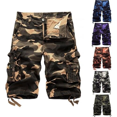 2021 New Style Hot Sales Mens Fashion Camouflage Multi-pocket Shorts Cotton Shorts Overalls Shorts Holiday Males Clothing