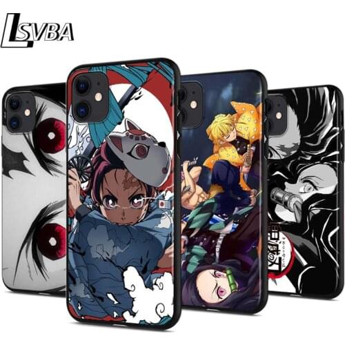 Newest Kimetsu No Yaiba For Apple iPhone 12 Pro Max Mini 11 Pro XS Max X XR 6S 6 7 8 Plus 5S Bright Black Phone Case