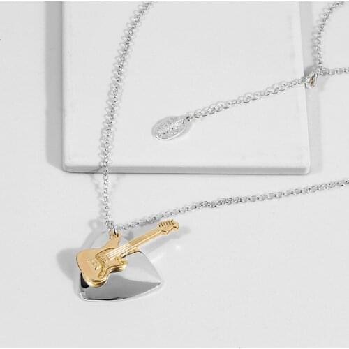 DoreenBeads New Creative Musical Instrument Necklace Gold Guitar Fashion Necklaces Jewelry For Women Girls 67cm Long, 1 Piece