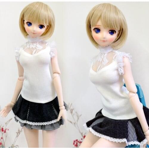 BJD Doll Clothes White shirt Lace sleeveless top suit 1/3 1/4 DDM/DDL/MSD Custom Doll Accessories