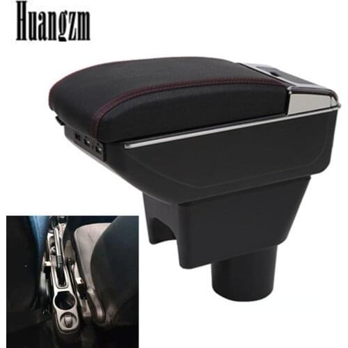 Rotatable armrest box For Renault Dacia Duster 2 2010-2015 Central console storage box Cup holder PU Leather USB