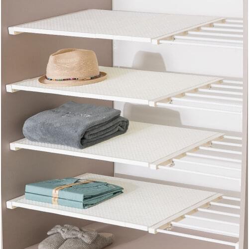 Adjustable Closet Organizer Storage Shelf Space Saving Wardrobe Wall Mounted Rack Kitchen Home Decorative Cabinet Holders