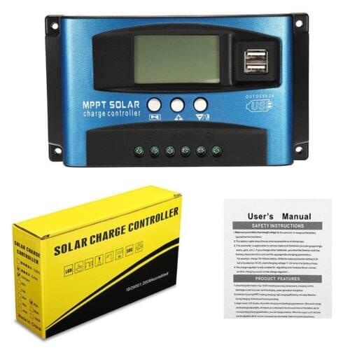 Solar Panel Regulator Charge Controller Auto Focus Tracking 40-100A 12V/24V MPPT