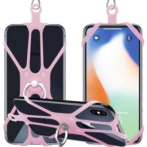 Mobile Phone Lanyards Universal Lanyard For Phone Silicone Sports Phone Strap Ring Holder Case Neck Hanging Rope Sling Dropship