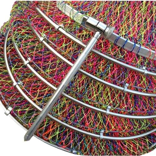 Lawaia Hand-woven Fishing Cage Multifilament Nylon Lines Fish Basket Strong Stainless Steel Net Ring Folding Fishing Accessories