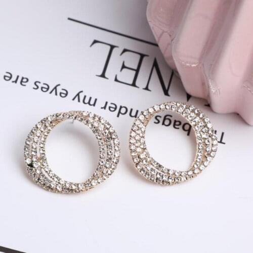 S925 Silver Needle European And American Geometric Circle Earrings Female Temperament Korean Earrings Simple Fashion Tre