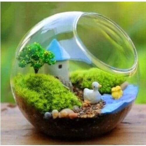 Ball Glass Flower Vase Micro Landscape DIY Terrarium Bottle Candlestick for Home Office
