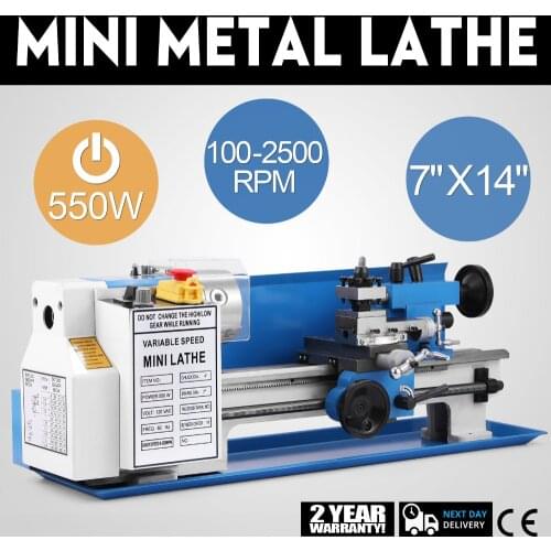 550W Mini Bench Lathe Variable Spindle Speed Lathe Machine