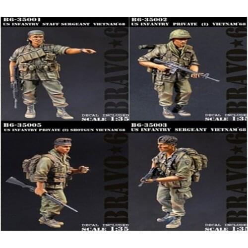 Vietnam War resin soldier model 4-person kit