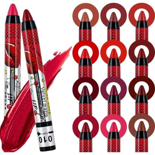 Waterproof Velvet Matte Lipsticks Pen 12 Colors Long Lasting Nourishing Non-sticky Sexy Red Lipstick Makeup Cosmetics