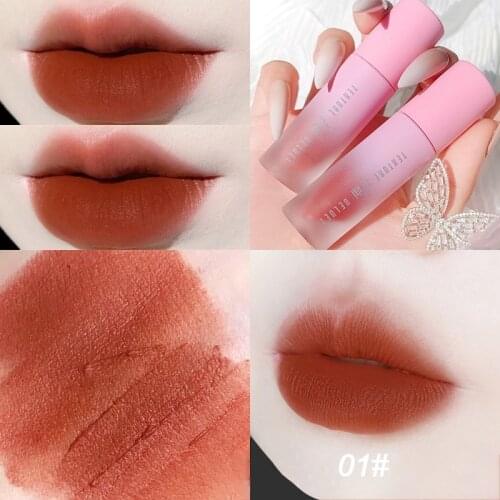 XIXI Velvet Silky Lip Glaze Lip Plumper Matte Lip Mud Pearly Lip Gloss Long-lasting Liquid Lipstick Sexy Red Lip Makeup TSLM1
