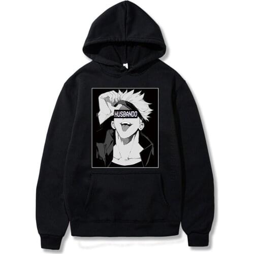 Japanese Anime Satoru Gojo Jujutsu Kaisen Manga Hoodies Men Harajuku Cartoon Kawaii Printed Unisex Streetwears