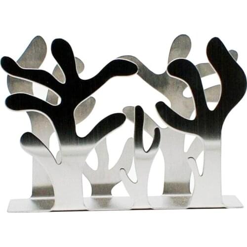 ABSF 1Pcs Stainless Steel Stylish Tissue Holder Napkin Dispenser Durable Plant Design Napkin Holder Stand Paper Towel Holder