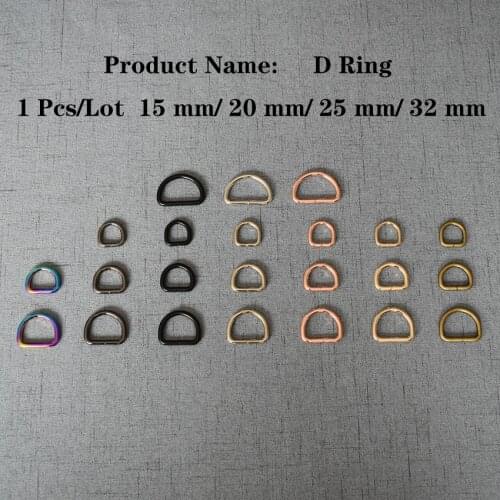1 Pcs/Lot 15mm 20mm 25mm 32mm Metal D Rings D-Shaped Belt Buckles DIY Dog Collar Straps Bags Sewing Accessories DR39507