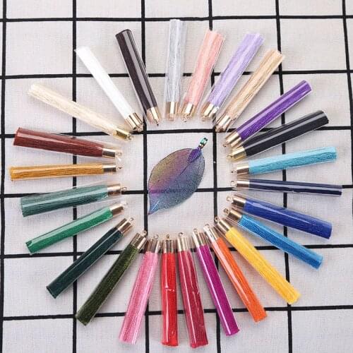 10pcs/lot Multi Colors Polyester Gold Cap Tassel Charms 60mm Length Fashion Earrings Fringe Rassels Pendants DIY Jewelry Making