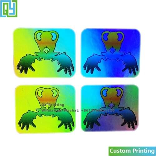 10000pcs 25x21mm Free Shipping Custom Printed 2D Shiny Holographic Labels Laserable High Quality Brand Mark Name Logo Stickers