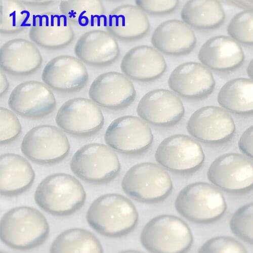 128pcs 12mm*6mm transparent self adhesive soft anti slip bumpers silicone rubber feet pads great silica gel shock absorber