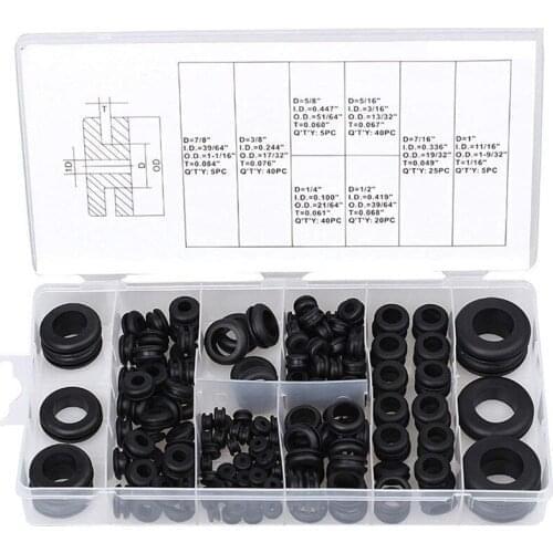 180Pcs Gasket Kit Black Rubber Washer Seals Grommets Assortment Set High Quality Spare Parts Wiring Cable With Box#294382