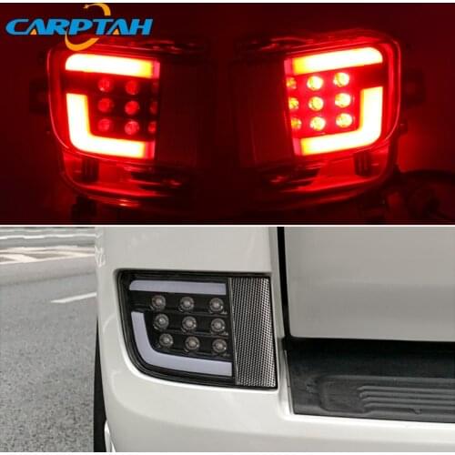 2PCS For Toyota Land Cruiser 200 LC200 2016 - 2020 2-in-1 Function Car LED Rear Fog Lamp Bumper Light Auto Brake Light Reflector
