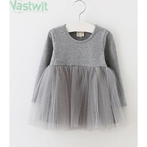 2021 Baby Girl Dress Autumn Long Sleeve 1st Birthday Dress for 1 year Girl Clothes Kids Girls Mesh Tutu Princess Party Dress