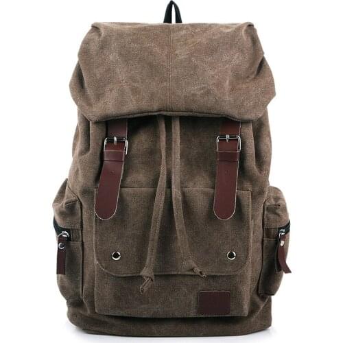 2021 Thick Washed Canvas Backpack Men Large Capacity Leisure Travel Bag Mens Bag Tide School Bag Outdoor Hiking Backpacks