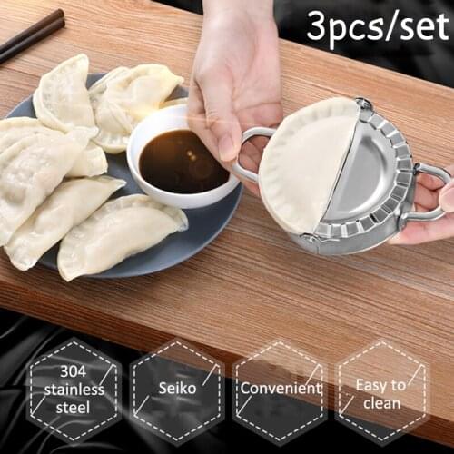 3Pcs/set Dumpling Maker Stainless Steel Dough Cutter Pie Maker Pastry Tools Dumpling Mould Kitchen Aid Home Baking Accessories