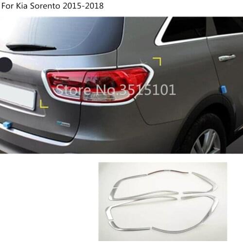 Car detector ABS Chrome cover trim back tail rear light lamp frame parts 4pcs for Kia Sorento 2015 2016 2017