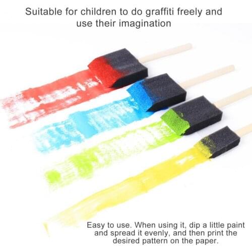4Pcs/Set Kids Graffiti Sponges Light Weight Black DIY Kids Craft Sponge Doodling Brush for Kindergarten Painting Tools