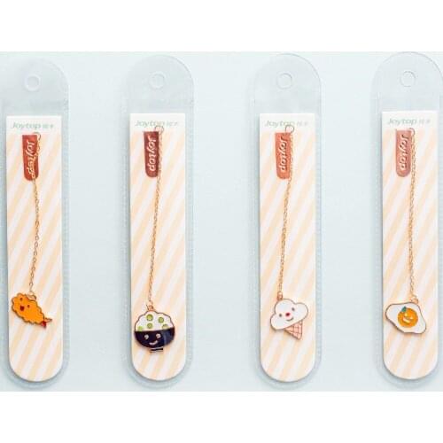 4 Pcs/Set Cute Ice cream Egg series metal Pendant Bookmark Book Holder Message Card Gift Stationery