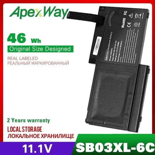 ApexWay 46Wh 6 CellS 11.1V Laptop Battery For HP EliteBook 820 G1 720 G1 725 G1 series HSTNN-LB4T HSTNN-IB4T 716726-1C1 SB03XL