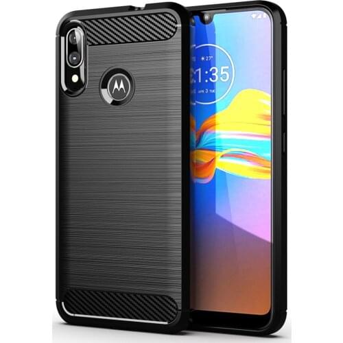 For Motorola Moto E6 E6S Case Luxury Carbon Fiber Skin Soft Silicone Cover Case For Moto E6 Plus E6S E6 S Phone Cases