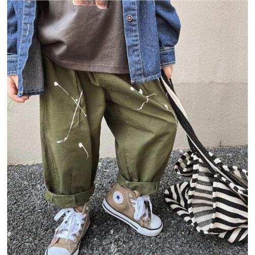 2021 New Girls Boys Long Pants Autumn Cotton Fashion Kids Pants 2-8t MY19