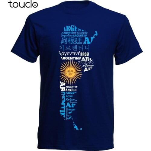 Argentinien T-Shirt Arg Argentina Inter Map Navy MenS Footballer Legend Soccers Summer 2019 Short Sleeve Tops American T Shirt