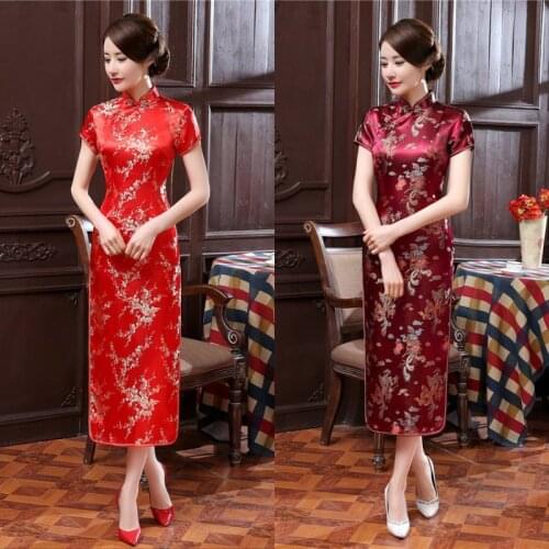 Chinese Costume Cheongsam Dragon Phoenix Long Cheongsam Plus Size Performance Costumes Self-Cultivation Daily Banquet Qipao