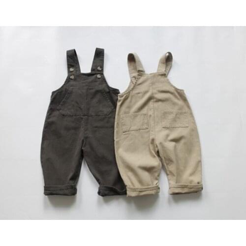 Overalls Pants Ankle Length Loose Solid Cotton New Fashion Comfortable Cute Lovely Simple Spring Auutmn Children Unisex