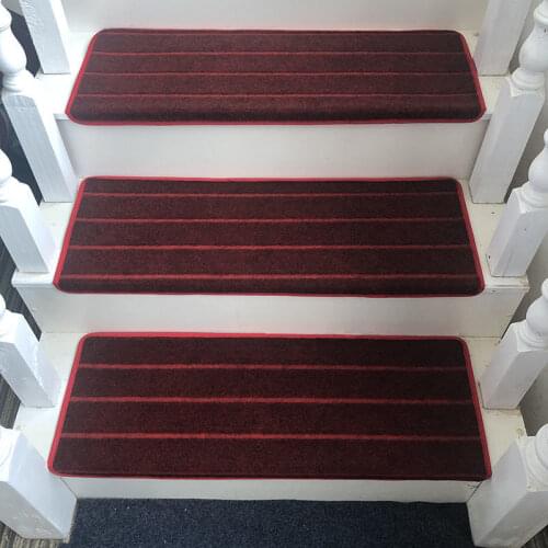 15PCS Stair Tread Carpet Mats Self Adhesive Stair Mat Stair Mat Anti-Skid Step Rugs Safety Mute Floor Mats Indoor Warm Pad 65x24